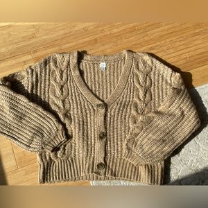 Camel colored cropped sweater